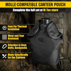 M-Tac Canteen Water Bottle - 1 Quart Water Canteen (34 Oz/1L) - Tactical Water Bottle for Military Hiking Camping Survival (Bottle & Cover Black)