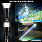 4 Pack Rechargeable LED Flashlights High Lumens, 90,000LM Super Bright Flashlight, Adjustable Powerful Flash Light with USB Cable & 5 Modes, Waterproof Handheld Flashlight for Home Camping