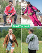 WATERFLY Fanny Pack for Women Men Water Resistant Small Waist Pouch Slim Belt Bag with 4 Pockets Lightweight Crossbody Chest Bag Fit All Phones, 11.02 x 2.1 x 4.3 inch