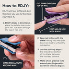 EDJY Fingernail Cutter - Precision Stainless Steel Nail Cutter for Fingernails | Sharp Blade, Ergonomic Design, Durable & Rust-Resistant | Ideal for Men and Women | Navy | 2-Pack