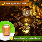 2 Pack Frog Solar Lanterns Outdoor Waterproof Hanging Solar Lights Frog Gifts for Women Men Mom Metal Decorative LED Outdoor Lanterns for Patio, Lawn, Landscape, Garden Decor, Yard Decorations