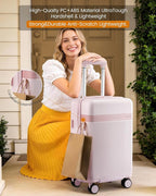 LOVEVOOK Hard Shell 24 Inch Carry On Luggage with Removable Lining,Large Capacity Carry On Suitcase with Wheels Lock,Lightweight Airline TSA Approved Checked Luggage for Men Women Travel Business Trip