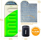 Camping Sleeping Bag, 32℉ Sleeping Bags for Adults Kids Teens Cold Weather Warm Sleeping Bag Winter for 3-4 Season Camping, Camping Gear Equipment, Traveling, and Outdoors