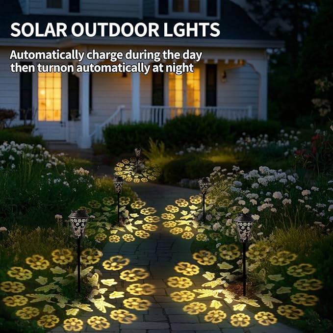 Solar Pathway Lights, Hummingbird Metal Copper Lantern for Garden, Patio, Lawn, Walkway, Outdoor Waterproof Landscape Lighting Decorative, Ideal Gifts for Women, Mom, Grandma