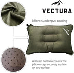 Self-Inflating Camping Pillow – Lightweight & Compact Backpacking Pillow for Hiking, Travel & Outdoor Use – Comfortable Inflatable Pillow for Sleeping – Size 45 x 30 cm (Olive Green)