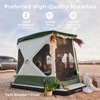 ACACIA Camping Tent, Pop Up Camping Tent with 8 Windows and Footprint, Waterproof Windproof Easy Setup Hub Tent for Family Camping, Hiking and Glamping