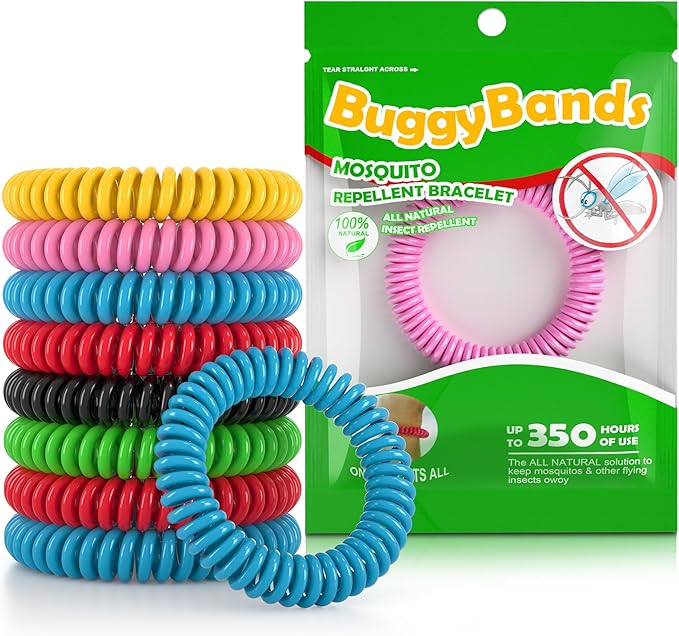 48 Pack Mosquito Repellent Bracelets for Adults & Kids, DEET-Free Wristbands, Individually Wrapped Bug Repellent Bands