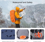 60L Lightweight Internal Frame Backpacking Hiking Backpack with Rain Cover for Men Women, Large Travel Backpack, Blue