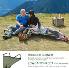 TIMBER RIDGE Lightweight Aluminum Camping Cot, 20-Second Quick Set-Up Folding Cot Low Profile with Zipper Closure, Portable Carry Bag for Camping, Travel and Outdoors, Support up to 225lbs, Green