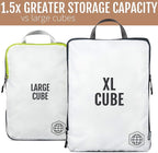 Extra Large Compression Packing Cube 6 Piece Set for Travel and Check Luggage by TRIPPED Travel Gear