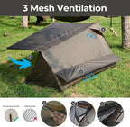 onewind Ultralight One Person Bivy Tent, Backpacking Tent for Single Person Waterproof Silnylon Lightweight for Camping Backpacking Hiking, NO Trekking Pole