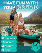 Bigfly 11'6×35" Super Wide Inflatable Stand Up Paddle Board, Ultra Stable Wide SUP for 2+1 People/Family/Big Size, 100L Backpack, All-Round Sup Board, US Big Fin