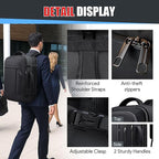 Travel Backpack,Expandable 40-50L Carry On Backpack,Extra Large Anti-Theft TSA Flight Approved Large Weekender Daypack Bag for Men and Women, Waterproof Pocket Lightweight Travel Gifts for Men,Black