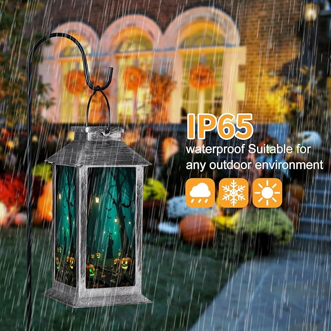 Halloween Decorations Outdoor,Halloween Hanging Decorations,Solar Lantern,Decor for Home Outside Porch Garden Yard Lawn Party Decorations（Witch Pumpkin Tree）
