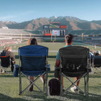 Overmont Oversized Folding Camping Chair - 450lbs Support with Padded Cushion Cooler Pockets - Heavy Duty Collapsible Chairs for Sports Garden Beach Fishing