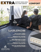 KingCamp Self Inflating Sleeping Pad, R 7.9 Air & Foam Sleeping Pad for Camping All Seasons, 3" Thick Single Camping Mattress for Camp Tent Outdoor Car, PVC Free (Black)