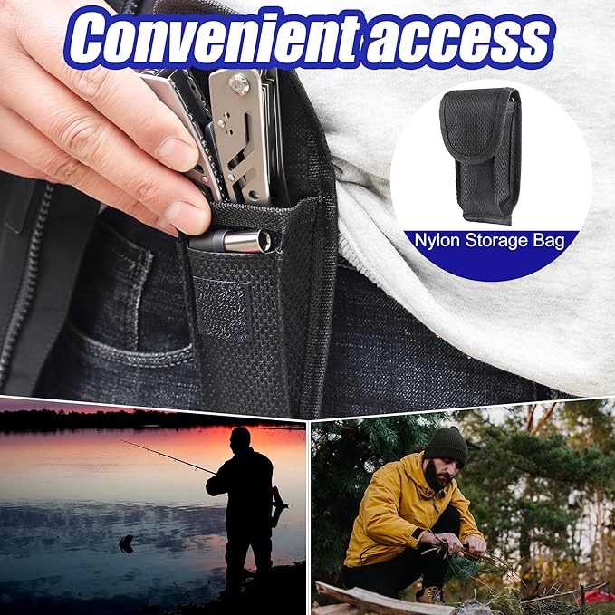 14-In-1 EDC Multitool Pliers, Stainless Steel Multi Pliers, Pocket Knife, Bottle Opener, Screwdriver with Pouch for Survival and Camping