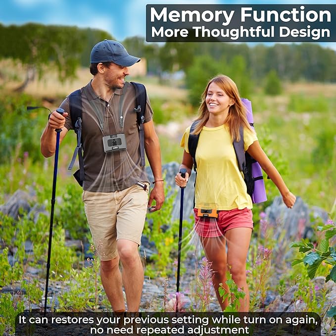 Portable Waist Fan, 20000mAh Battery Operated, Clip On Belt & Rechargeable, 10 Speeds 16000RPM Strong Airflow, Max 40H Working Time, Personal Shirt Fan for Outdoor Jobsite Camping Travel