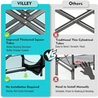 VILLEY Tall Directors Chair, Folding Camping Chairs, Makeup Artist Chair with Foot Rest, 900D Fabric for Tailgating Camp Lawn Picnic Fishing Beach, Supports 350 LBS, Blue