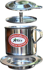 AMT 9.5 oz Coffee Maker, Phin Filter, Screw Down Coffee Dripper for Vietnamese Style Coffee at Home or Office