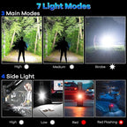 Rechargeable Flashlights 90,000 High Lumens - 2 Pack, Super Bright Flash Light with 7 Lighting Modes, 24H Long Life Powerful Flashlight with Side Light, IPX7 Waterproof Flashlight for Camping Home