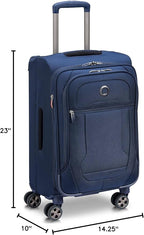 DELSEY PARIS Helium DLX Softside Expandable Luggage with Spinner Wheels, Navy Blue, Carry on 20 Inch