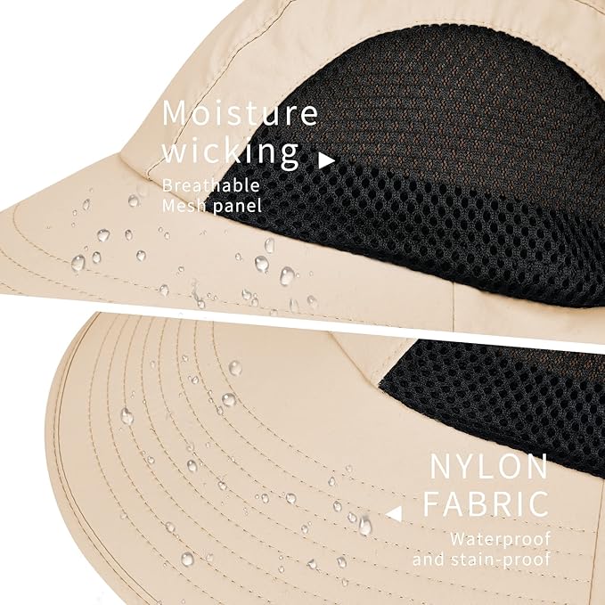 Sun Hat for Men Women with Neck Flap,UPF 50+ UV Protective Hiking Fishing Hats,Wide Brim Sun Hat for Women&Men