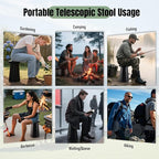 Upgraded Foldable Stool Thickened, Portable Collapsible Stool Retractable Stool for Fishing, Hiking Tours, BBQ, Parties, Outdoor Activities