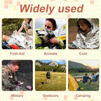 10 Pack Emergency Mylar Thermal Blankets - 63"x83" Extra Large Survival Space Blankets, Heavy Duty Reflective Camping Gear for First Aid, Hiking & Outdoor Safety (Sliver-Sliver)