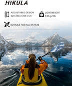 Kayak Paddle Aluminum Shaft Paddle with Nylon Blades, Floating Adjustable Kayaking Oars, 3 Piece, 220-240cm/86-94 Inches,Black/Rose/Teal/Black/Orange/Grey