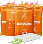 Emergency Fire Blanket 40"x40" (4-Pack) – Fireproof Survival Blanket for Home, Kitchen, RV & Camping – Smothers Grease & Electrical Fires – Reusable, Pet & Family Safe Fire Safety Gear