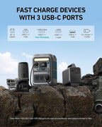 Anker Portable Power Station SOLIX C300, 288Wh LiFePO4 Battery, 300W (600W Surge) Solar Generator, 140W Two-Way Fast Charging, for Outdoor Camping, Traveling, and Emergencies (Solar Panel Optional)