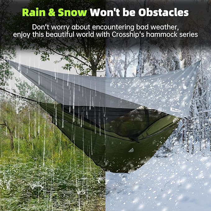 Camping Hammock with Mosquito Net & Hammock Underquilt and Rain Fly Tarp - Portable for Indoor, Outdoor, Hiking, Backpacking, Backyard, Beach & Travel (Hold Up to 500lbs)