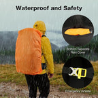 60L Waterproof Backpacking Hiking Backpack with Rain Cover for Men, Large Camping Backpack, Black