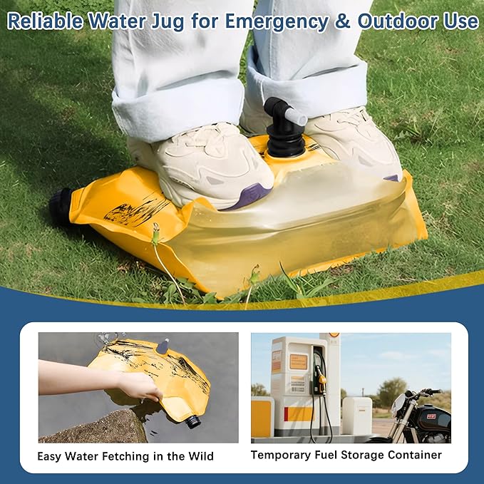 Camping Water Jug 2.1 Gallon CollapsibleWater Container Portable Water Bag for TravelOutdoor Hiking BPA Free Lightweight (Orange (2.1 Gal), 2)