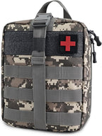 Survival First Aid Kit, MOLLE Medical Pouch Tactical First Aid Kit for Home, Car, Hiking, Travel, Camping, Grey