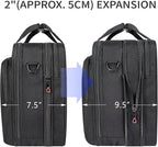 EMPSIGN Stylish Laptop Bag Briefcase, 17.3 Inch Laptop Case Expandable Messenger Bag for Men Water Repellent, RFID Blocking Office Carrying Shoulder Bag for Work Business Travel-Black