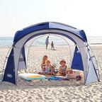 UNP Easy Beach Tent Pop Up Canopy UPF50+ Tent with Side Wall, Ground Pegs, and Stability Poles, Sun Shelter Rainproof, Waterproof for Camping Trips, Backyard Fun, Party Or Picnics