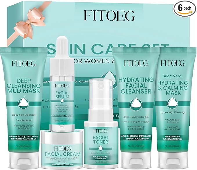 Teen Women Gifts,Skin Care,Skincare,Hydrate,Oil Control,Pore Shrinking,Anti-Allergy Facial Skin Care Routine Kit Travel Size Gift Set Stocking Stuffers for Teen Girls 10-12 16-18 & Women for All Skin