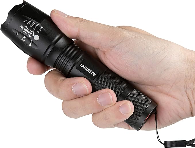 8 Pack LED Emergency Handheld Flashlight, Adjustable Focus, Water Resistant with 5 Modes, Best Tactical Torch for Hurricane, Camping, Dog Walking