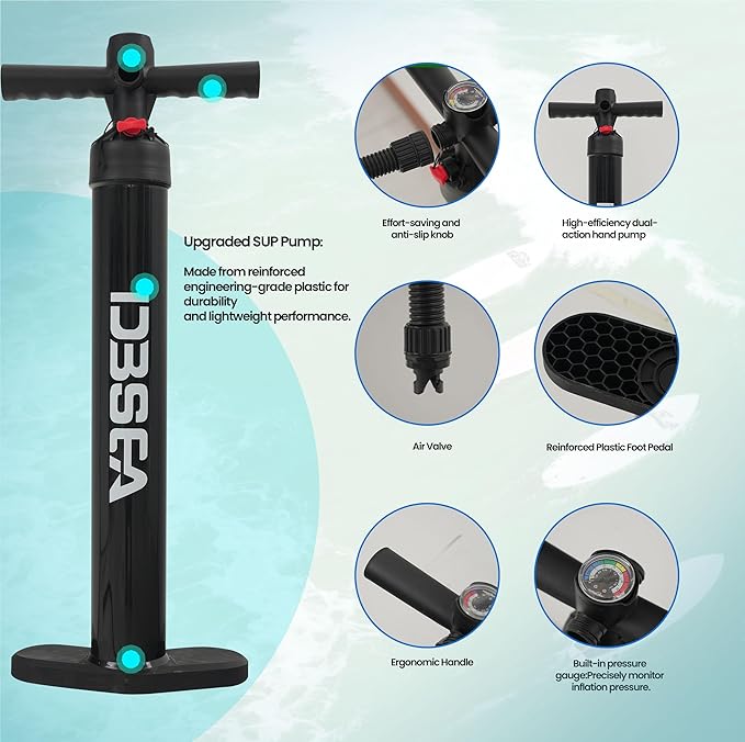 11 ft Extra Wide Inflatable Paddle Board with Accessories, Stand Up Paddleboard for 2 Person, All Around SUP Board for Adults, Fishing, Yoga