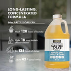 HARRIS Multi-Purpose Pure Castile Soap, Made with Olive, Coconut, and Pine Tree Oil, Uses for Cleaning Face, Body, Hand, Hair, Home, Dishes, and Laundry