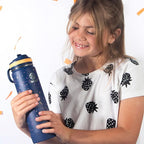 Takeya Actives Water Bottle with Straw Lid - Bottle with Double Stainless Steel Insulation - Dishwasher Safe & BPA-Free - Bottle with Straw Lid & Removable Bumper - 22 oz, Cool Ray