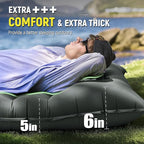 Inflatable Camping Sleeping Pad with Pillow, 5" Extra-Thick Ultralight Inflatable Sleeping Mat with Built-in Pump, Camping Air Mattress Compact for Backpacking Hiking Trap Traveling (Grey)