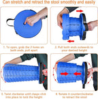 Boreeman Upgraded Folding Stool Lightweight Yet More Sturdy with Load Capacity 400lbs Portable Collapsible Stool for Camping Fishing Hiking BBQ (All Blue)