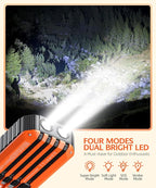 QiSa Solar Charger Power Bank 40000mAh Built in 4 Cables and Hand Crank, Portable Charger 22.5W Fast Charger 6 Outputs & 4 Inputs External Battery Pack with Bright Flashlight and Compass