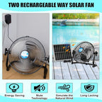 10 Inch Solar Panel Powered Fan, 2 in 1 Solar Panel or AC Charger Powered Fan 12W 9V Portable for Chicken Coop Greenhouse Household Exhaust Camping Travel Outdoor(Black)
