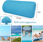 REEZEIVI 2 Pack Headrest Pillow for Patio Chaise Lounge,Chaise Lounge Pillows Outdoor 3D air mesh with Elastic Band,Quick Drying and Washable Spa Pillow for Recliner,Beach Chair,Office Chair,Blue