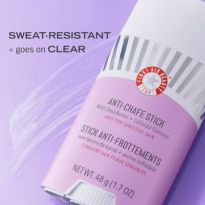 First Aid Beauty - Anti-Chafe Stick with Shea Butter and Colloidal Oatmeal, Clear Sweat-Resistant Chafe Guard Keeps Skin Comfortable for 10K Steps, Safe for Sensitive Skin, Vegan, Cruelty Free, 1.7 oz