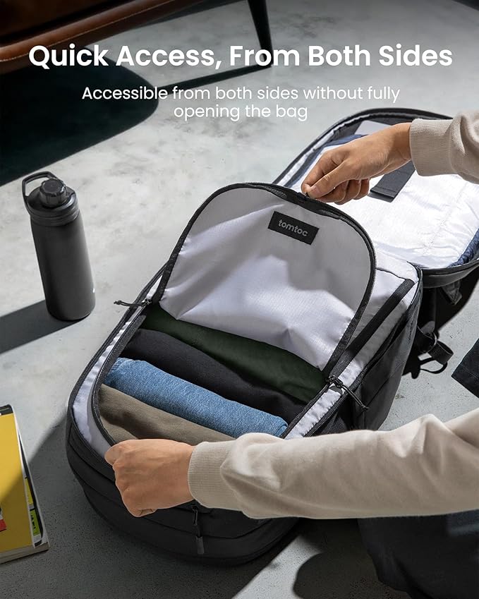 tomtoc Laptop Backpack 32L, Large Business Work Bag Fits 15.6-16 Inch Laptop, Water-Resistant Durable Computer Travel Backpack for Business Trip, Weekend Getaway